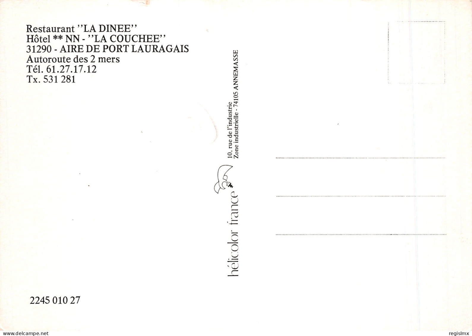 31-AIRE DE PORT LAURAGAIS RESTAURANT LA DINEE-N°2107-C/0043 - Other & Unclassified