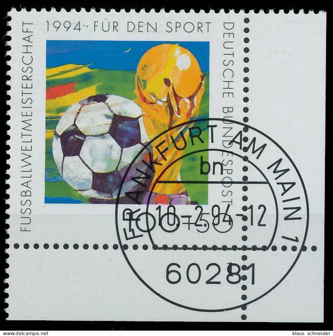 BRD BUND 1994 Nr 1718 Zentrisch Gestempelt FORMNUMMER 1 X56F4DE - Oblitérés