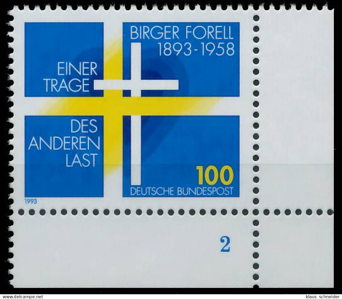BRD BUND 1993 Nr 1693 Postfrisch FORMNUMMER 2 X56F696 - Unused Stamps