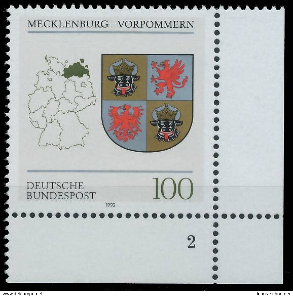 BRD BUND 1993 Nr 1661 Postfrisch FORMNUMMER 2 X56F7A6 - Unused Stamps