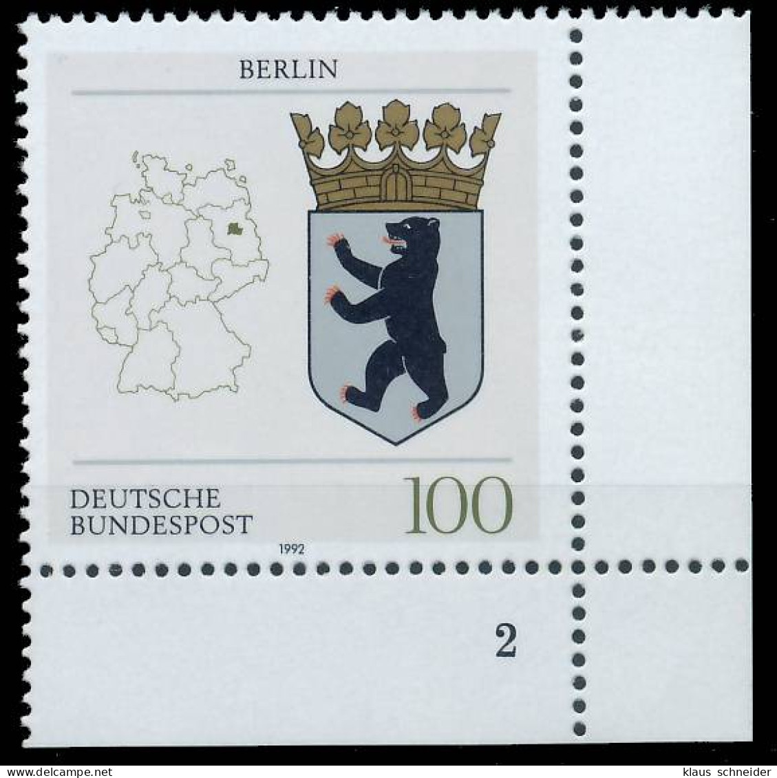 BRD BUND 1992 Nr 1588 Postfrisch FORMNUMMER 2 X572C3E - Unused Stamps