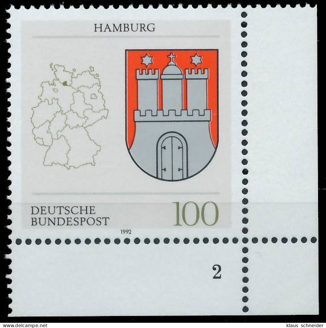 BRD BUND 1992 Nr 1591 Postfrisch FORMNUMMER 2 X572C1E - Unused Stamps