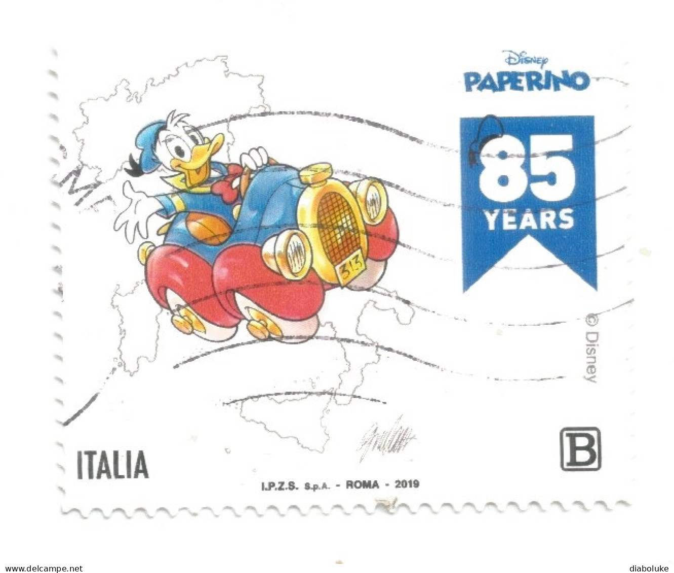 (REPUBBLICA ITALIANA) 2019, PAPERINO - 1 Francobollo Usato - 2011-20: Oblitérés