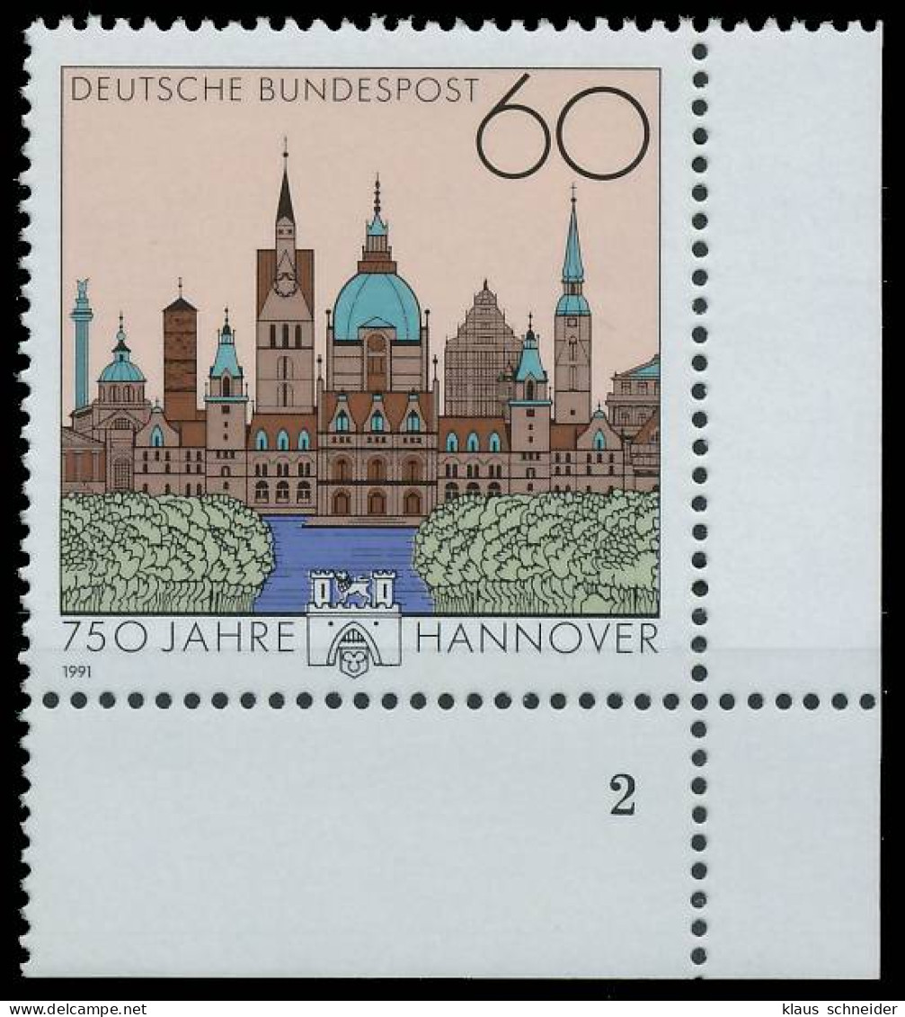 BRD BUND 1991 Nr 1491 Postfrisch FORMNUMMER 2 X575C16 - Unused Stamps