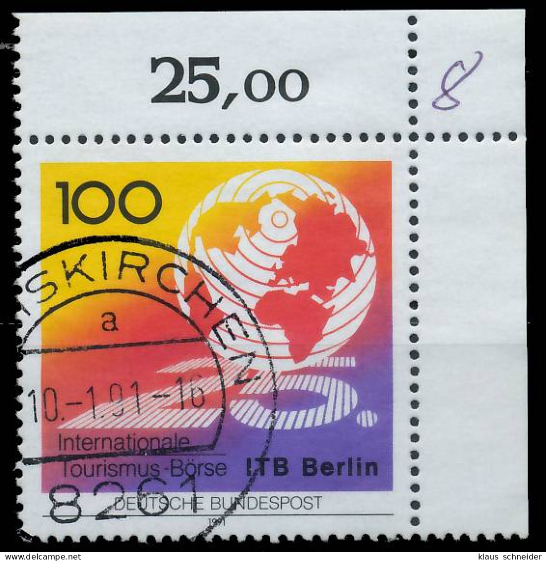 BRD BUND 1991 Nr 1495 Gestempelt ECKE-ORE X575C72 - Used Stamps