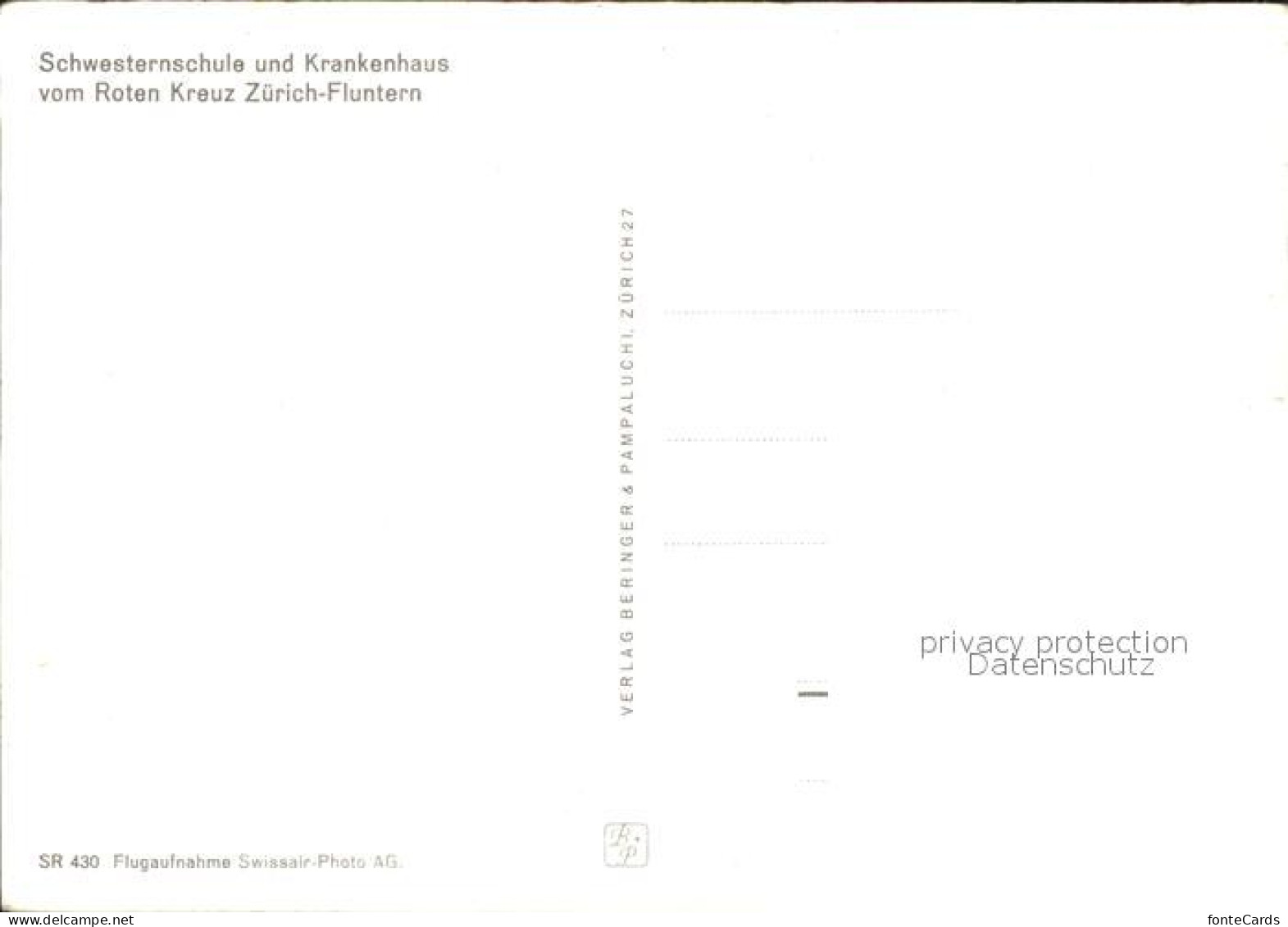 11875433 Zuerich Schwesternschule Und Krankenhaus Vom Roten Kreuz Fliegeraufnahm - Sonstige & Ohne Zuordnung