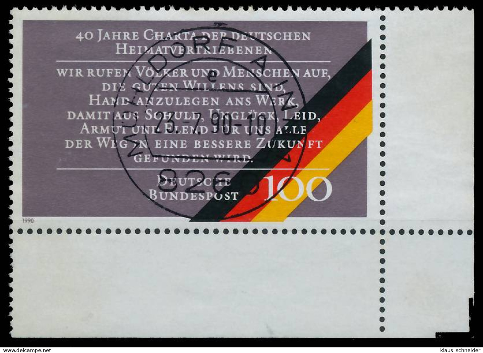 BRD BUND 1990 Nr 1470 Zentrisch Gestempelt ECKE-URE X575DDA - Used Stamps