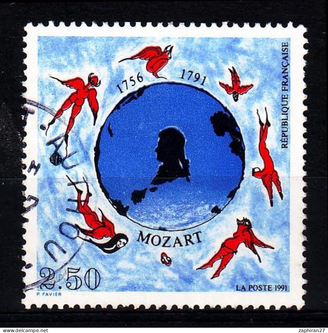 1991 N 2695 MOZART OBLITERE CACHET ROND  #234# - Used Stamps
