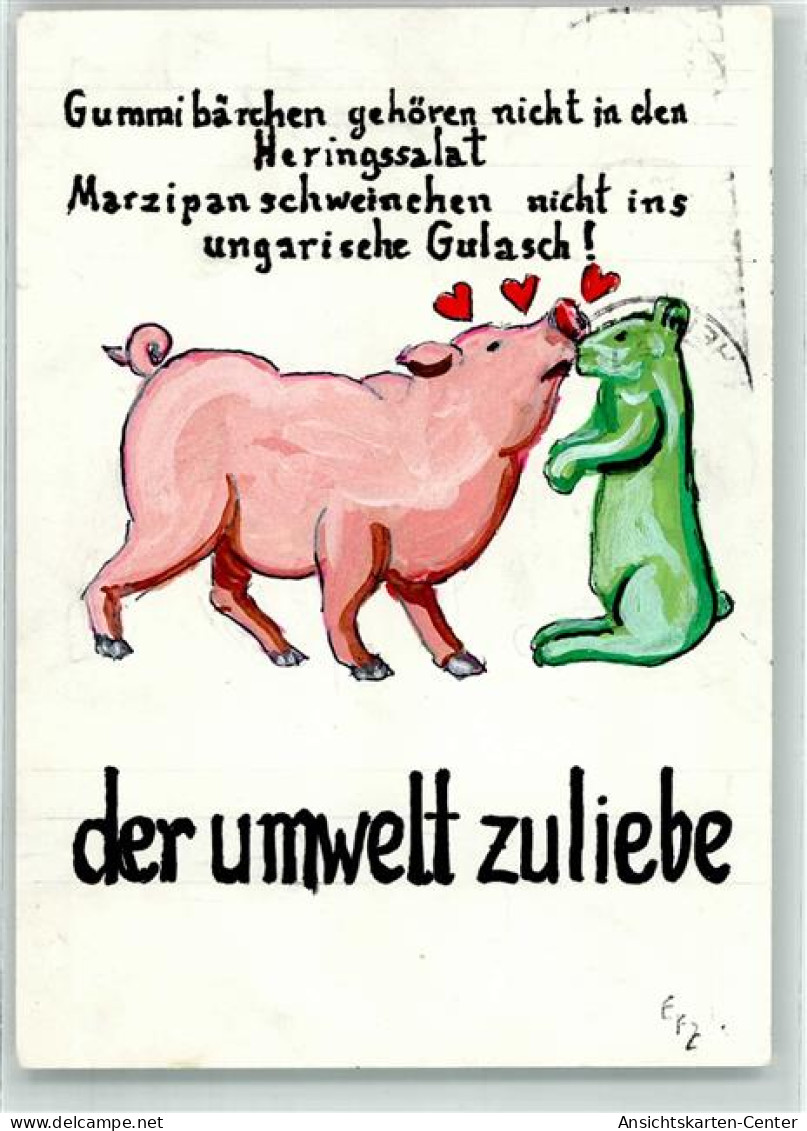 10637606 - Handgemalt Gummibaerchen Herzen Umwelt Sign EFZ - Pigs