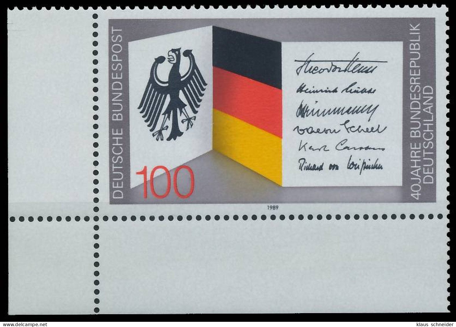 BRD BUND 1989 Nr 1421 Postfrisch ECKE-ULI X579912 - Unused Stamps