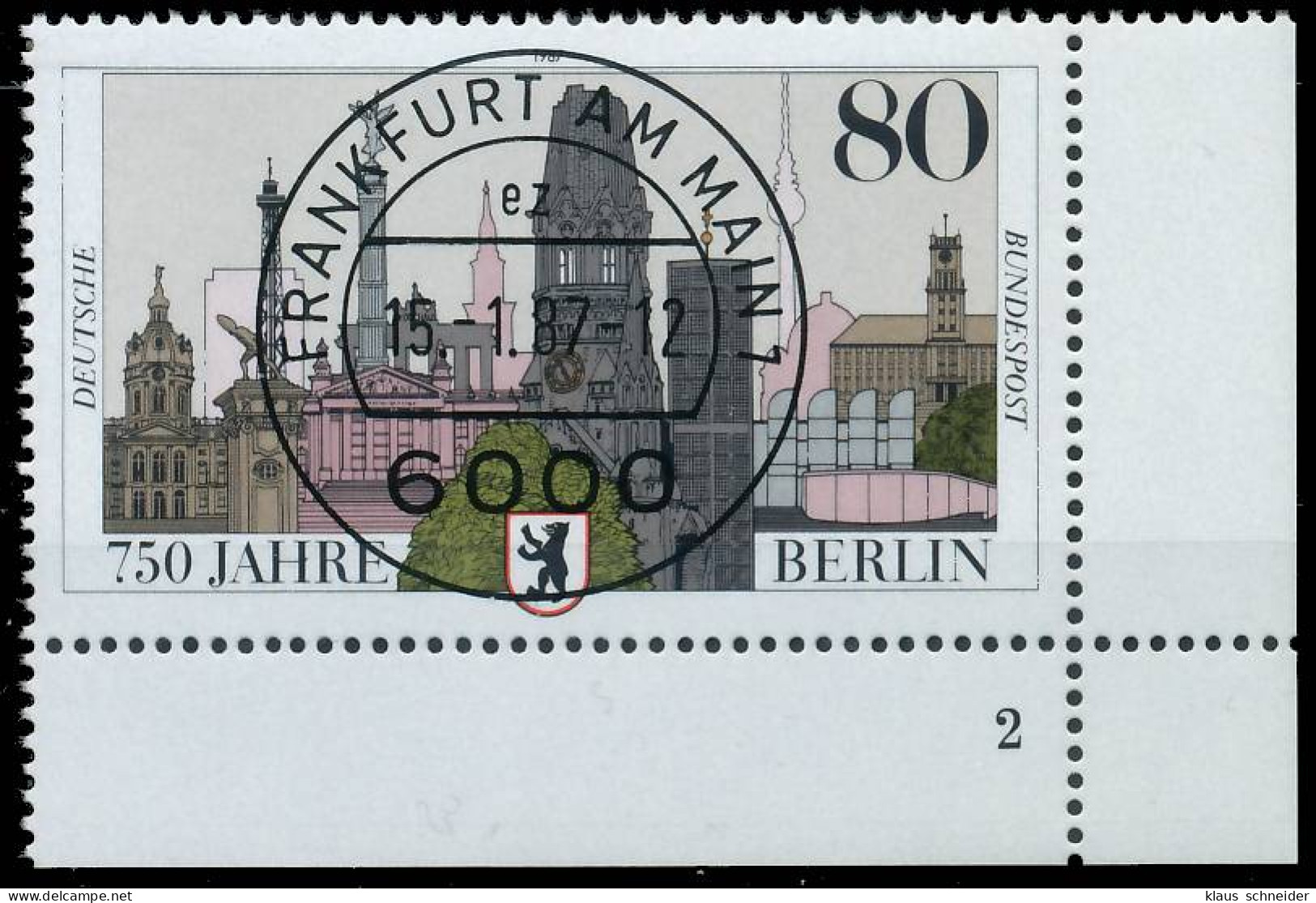 BRD BUND 1987 Nr 1306 Zentrisch Gestempelt FORMNUMMER 2 X579D56 - Used Stamps