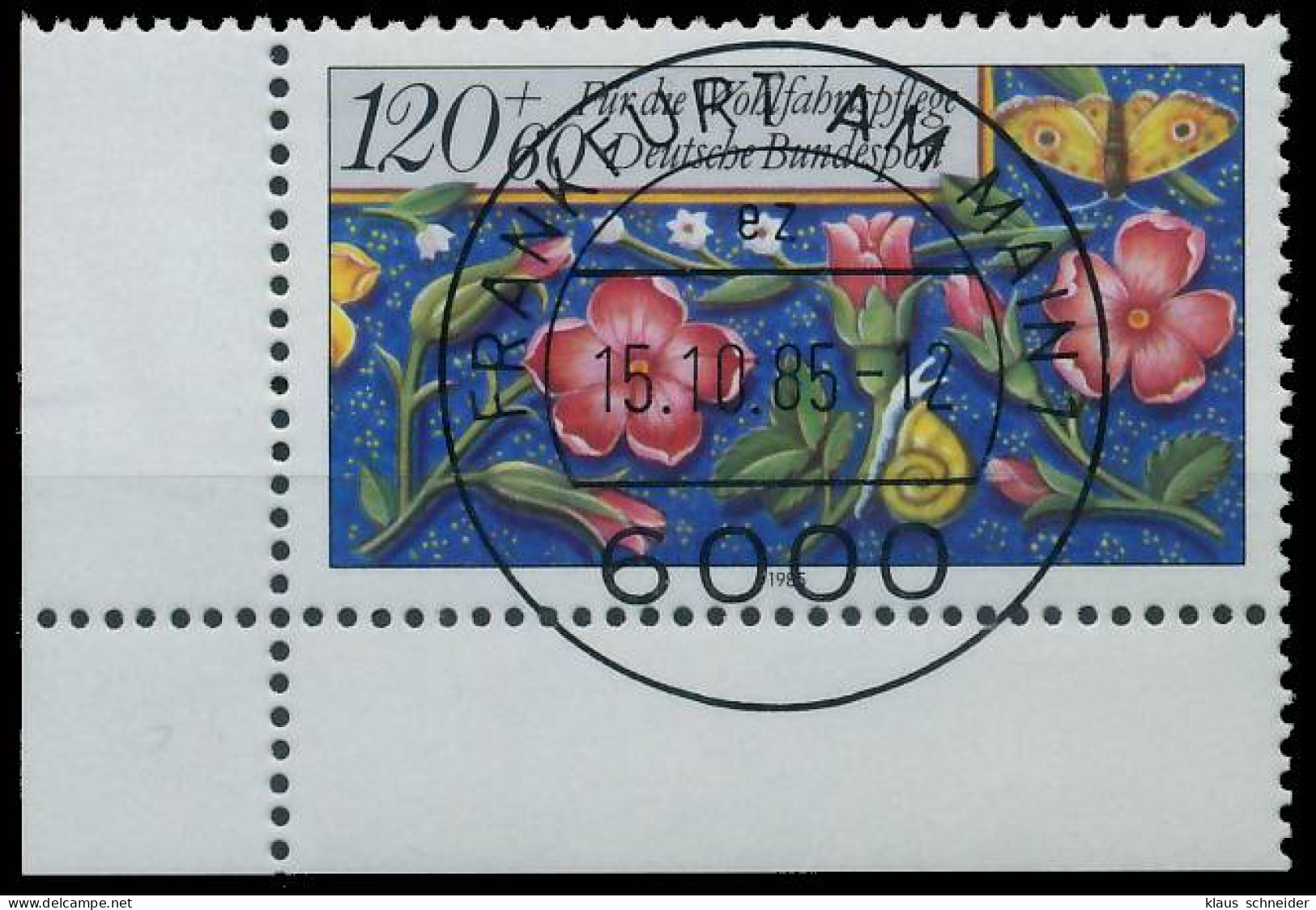 BRD BUND 1985 Nr 1262 Zentrisch Gestempelt ECKE-ULI X579E26 - Used Stamps