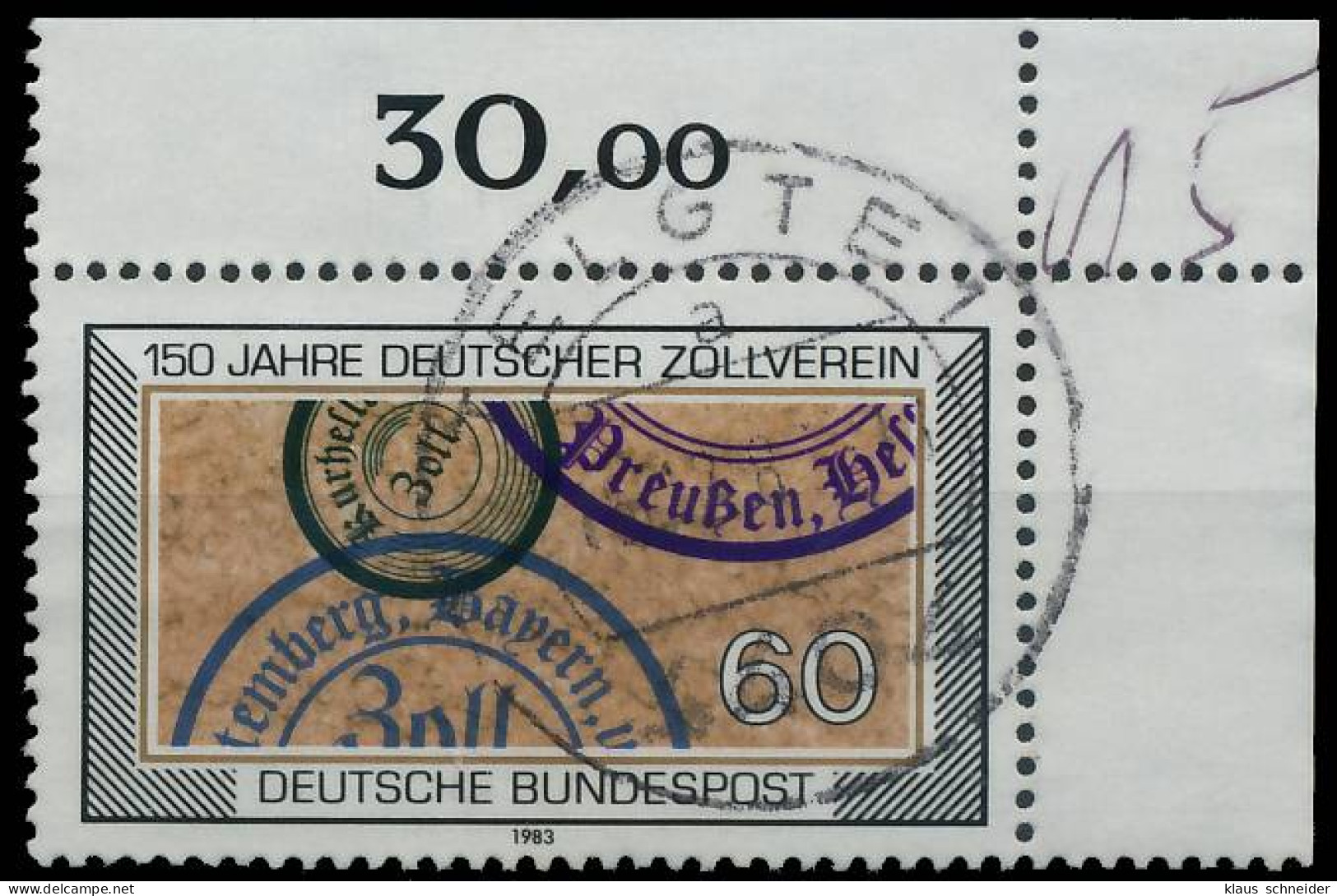 BRD BUND 1983 Nr 1195 Zentrisch Gestempelt ECKE-ORE X57C98E - Usados