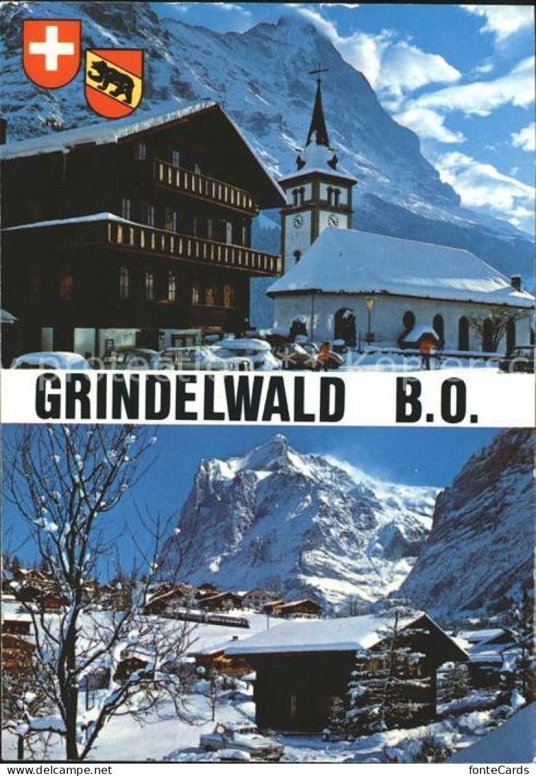 11875338 Grindelwald Dorfpartie Kirche Grindelwald - Autres & Non Classés