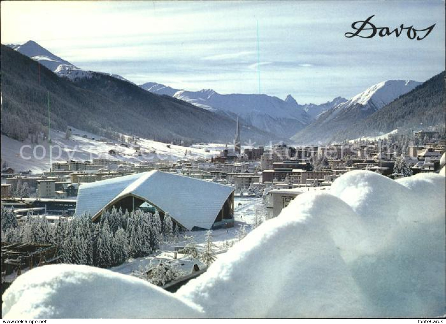 11875314 Davos GR Mit Eissporthalle Rinerhorn Tinzenhorn Und Piz Mitgel Davos Pl - Sonstige & Ohne Zuordnung