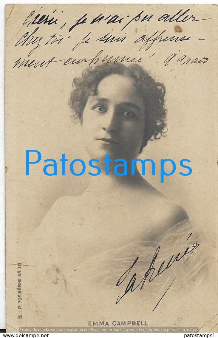 227996 ARTIST EMMA CAMPBELL ACTRESS CIRCULATED TO FRANCE POSTAL POSTCARD - Entertainers