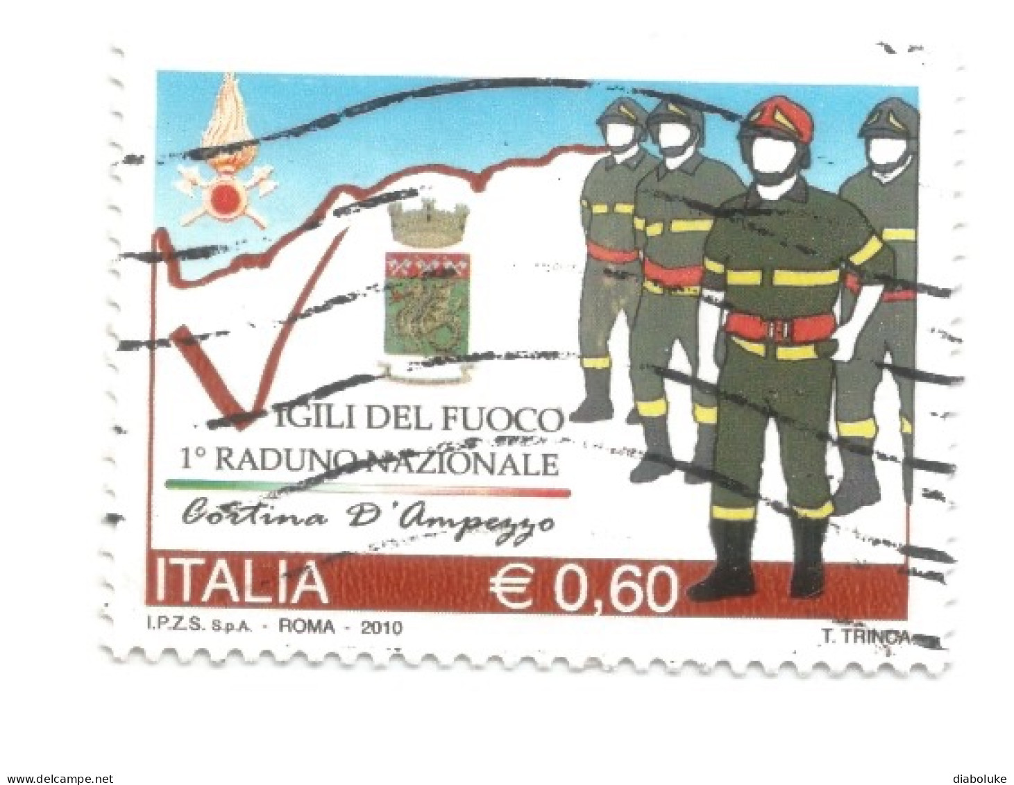 (REPUBBLICA ITALIANA) 2010, VIGILI DEL FUOCO - Serie Di 1 Francobollo Usato - 2001-10: Used