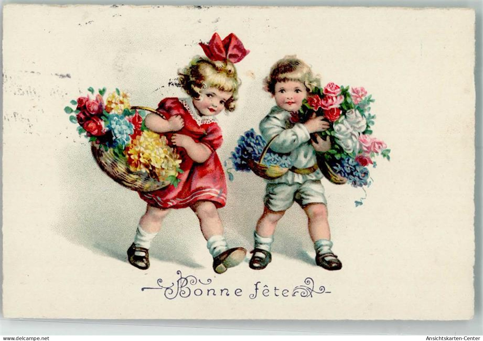 39629306 - Kinder Rosen Blumen Bonne Fete - Anniversaire