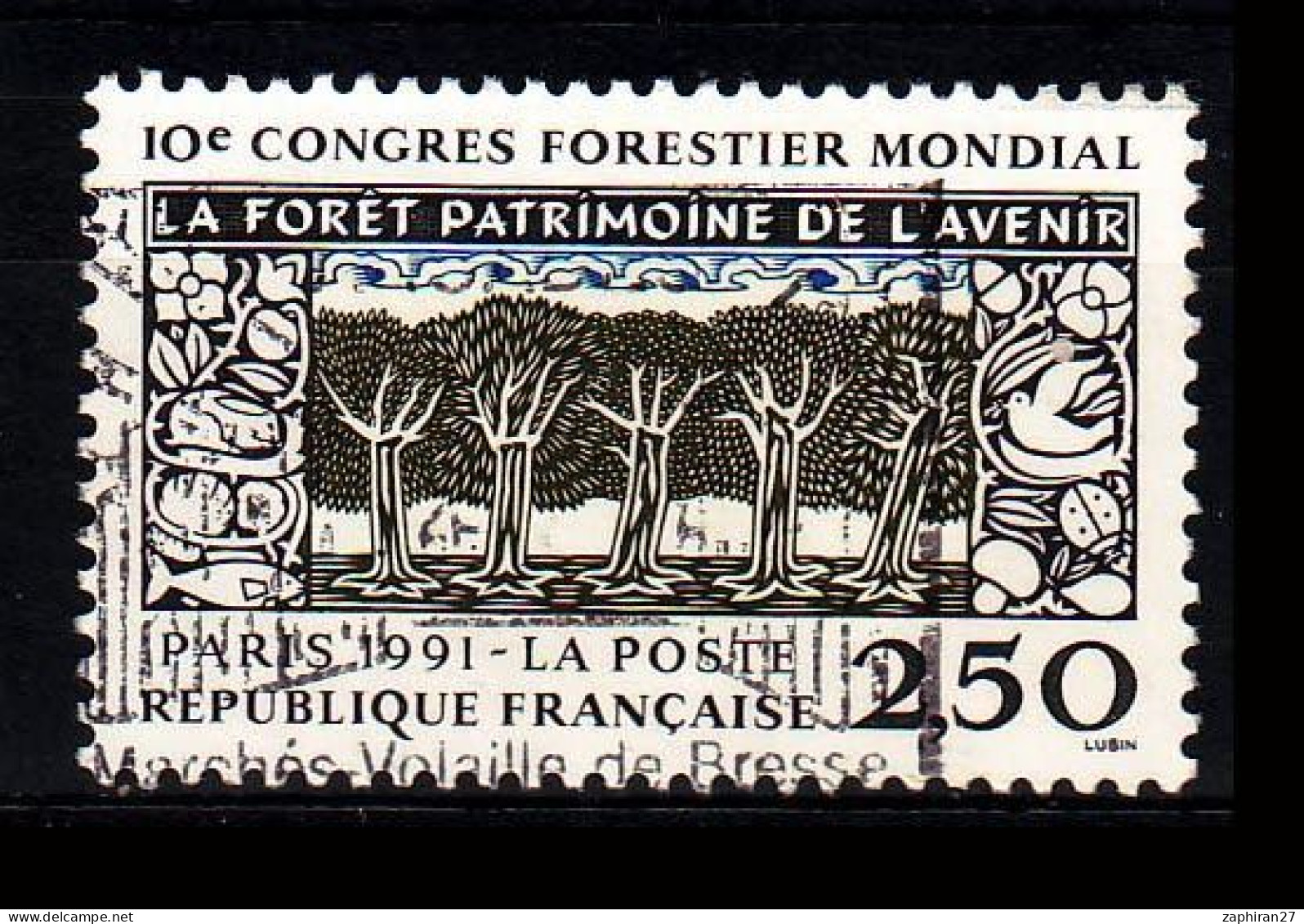 1991 N 2725 CONGRES FORESTIER OBLITERE CACHET ROND  #234# - Usados