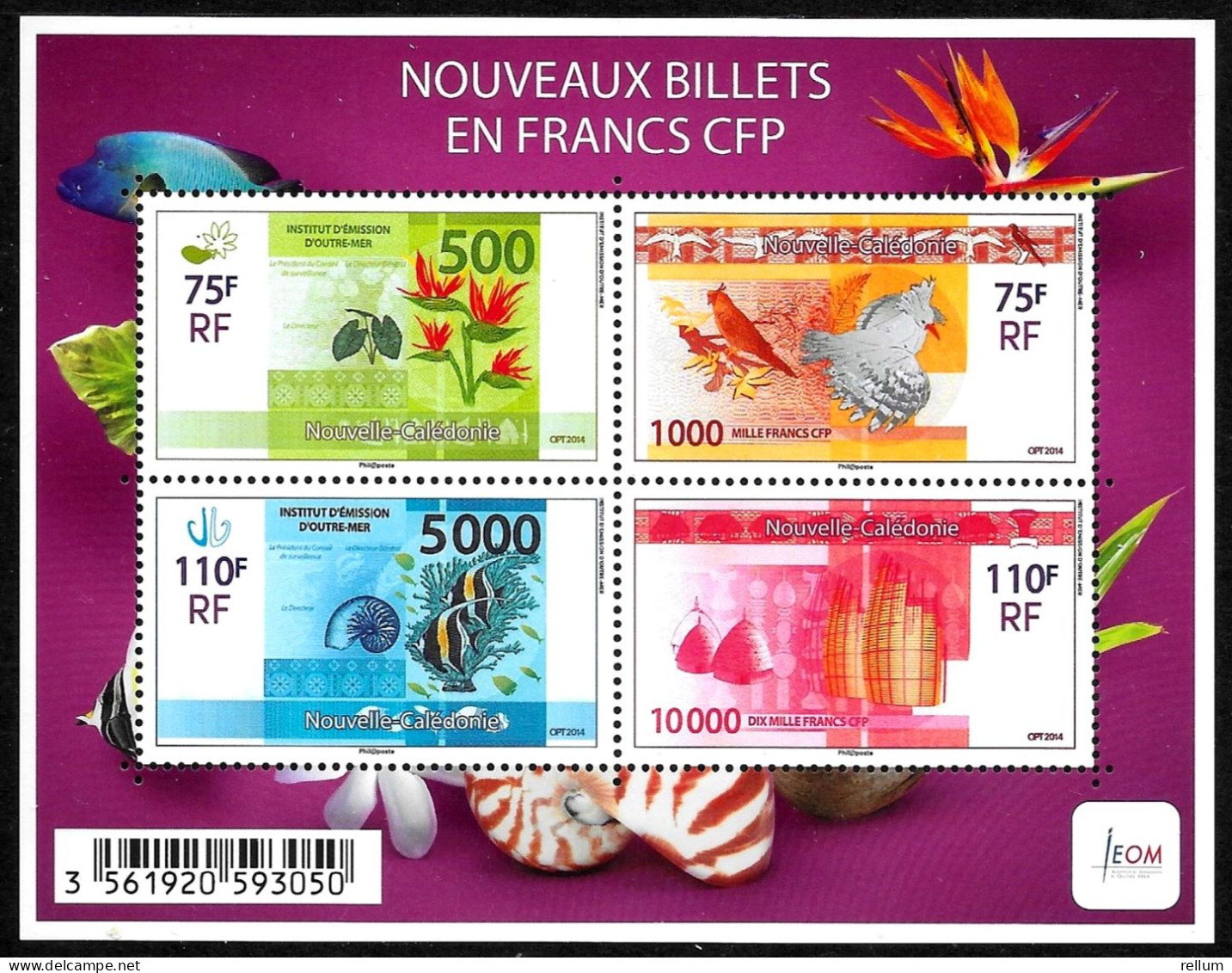 Nouvelle Calédonie 2014 - Yvert Et Tellier Nr. F1208 - Michel Nr. Block 50 ** - Blocks & Sheetlets
