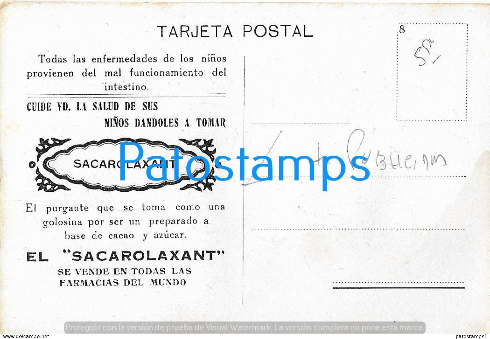 228004 ART ARTE GIRL WITH CAT BLACK PUBLICITY SACAROLAXANT POSTAL POSTCARD - Sin Clasificación