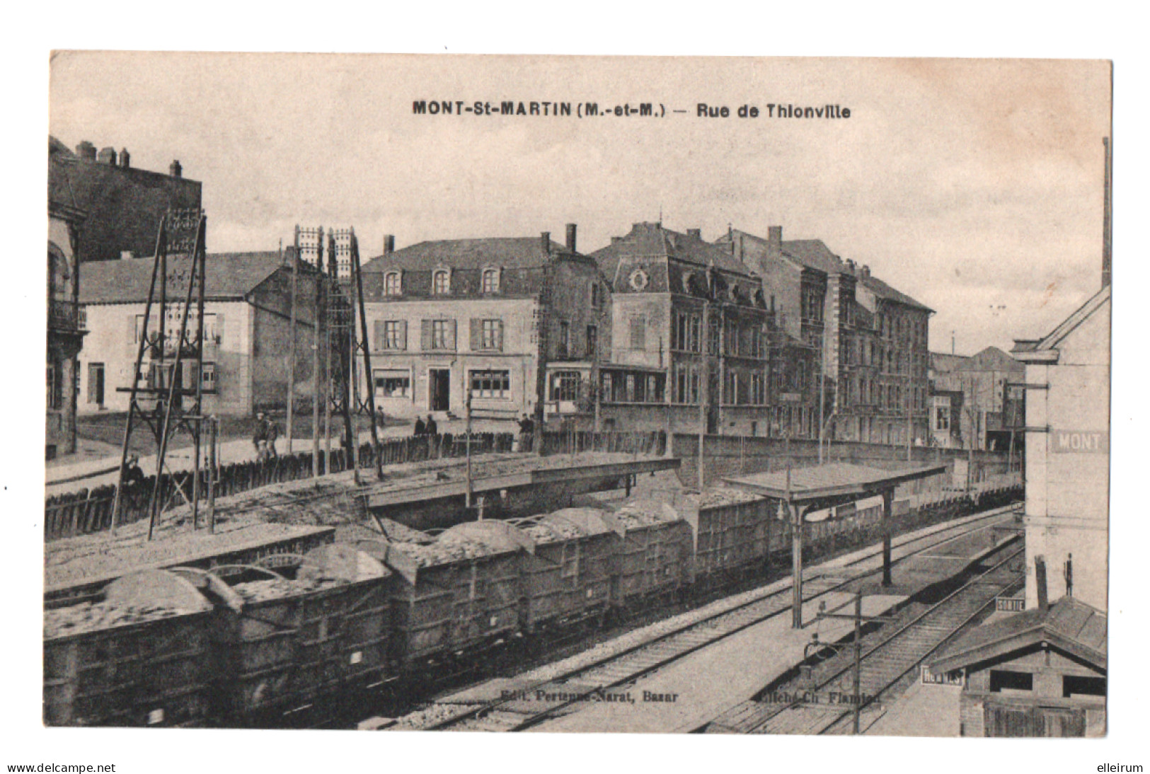 MONT-SAINT-MARTIN (54) RUE De THIONVILLE. GARE. TRAIN De MINERAIS. - Mont Saint Martin