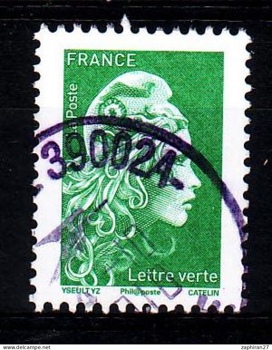 2018 N 5252 MARIANNE ENGAGEE DENTELE VERT OBLITERE CACHET ROND 10-2018 #234# - Oblitérés