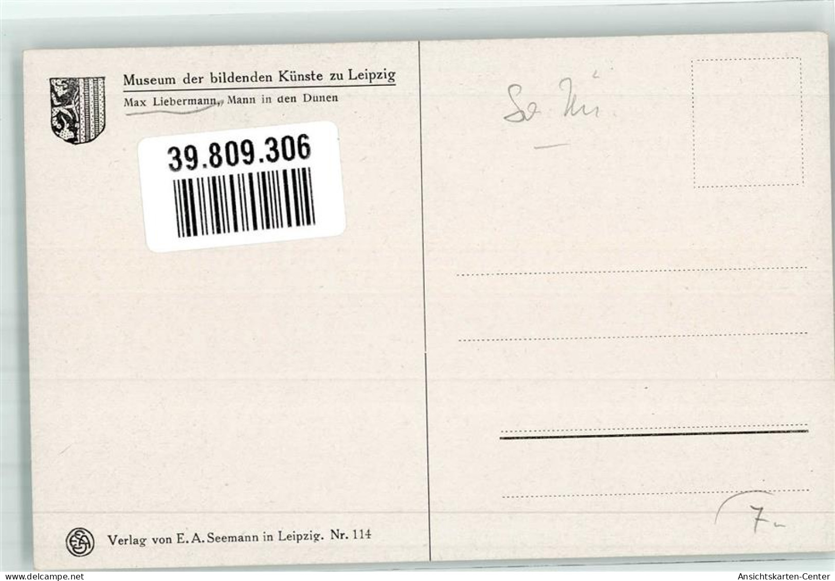 39809306 - Mann In Den Duenen Verlag E.A. Seemann Nr. 114 - Altri & Non Classificati
