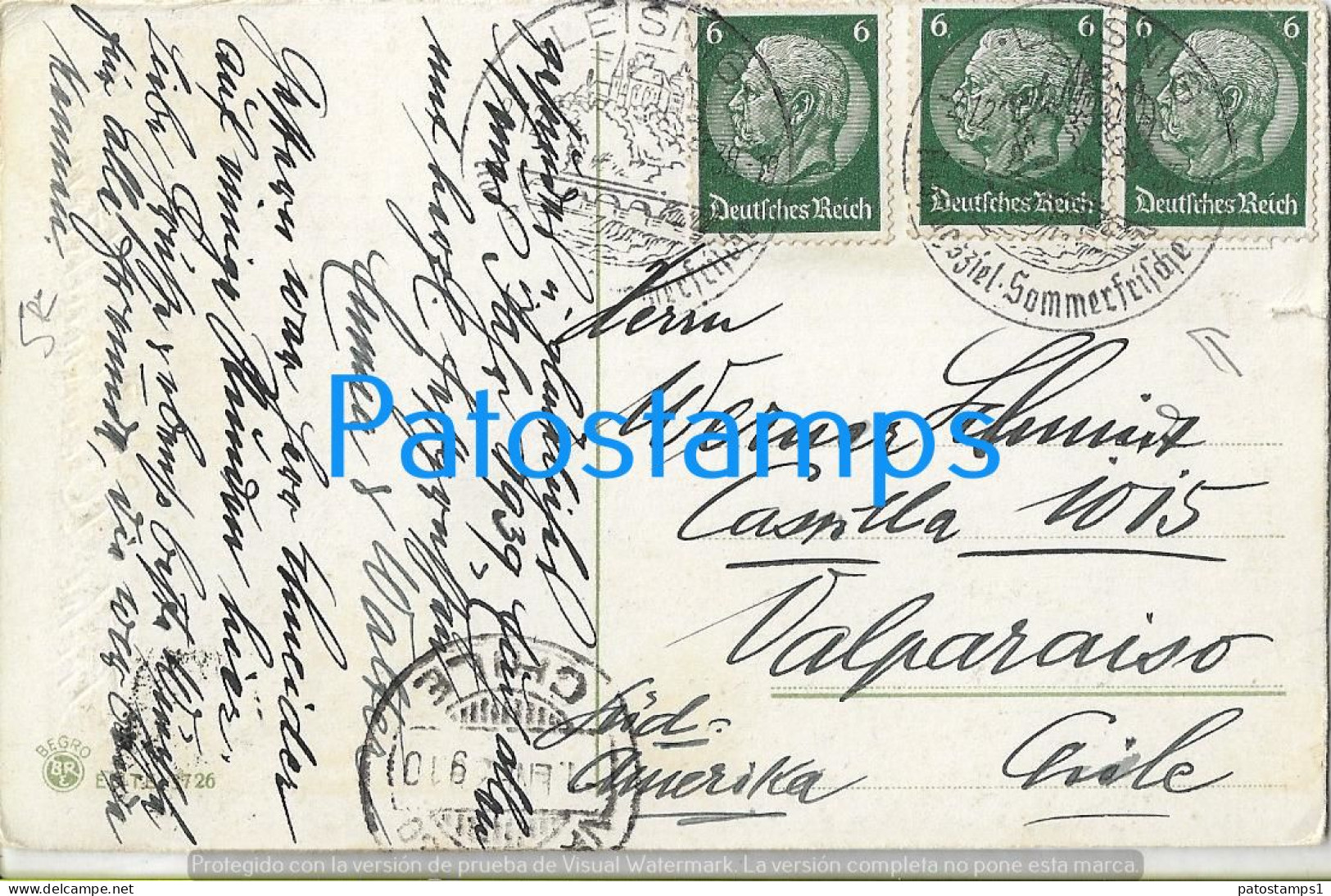 228006 ART ARTE TREE & FLOWER GERMANY CANCEL TEMATICO CIRCULATED TO CHILE POSTAL POSTCARD - Non Classificati