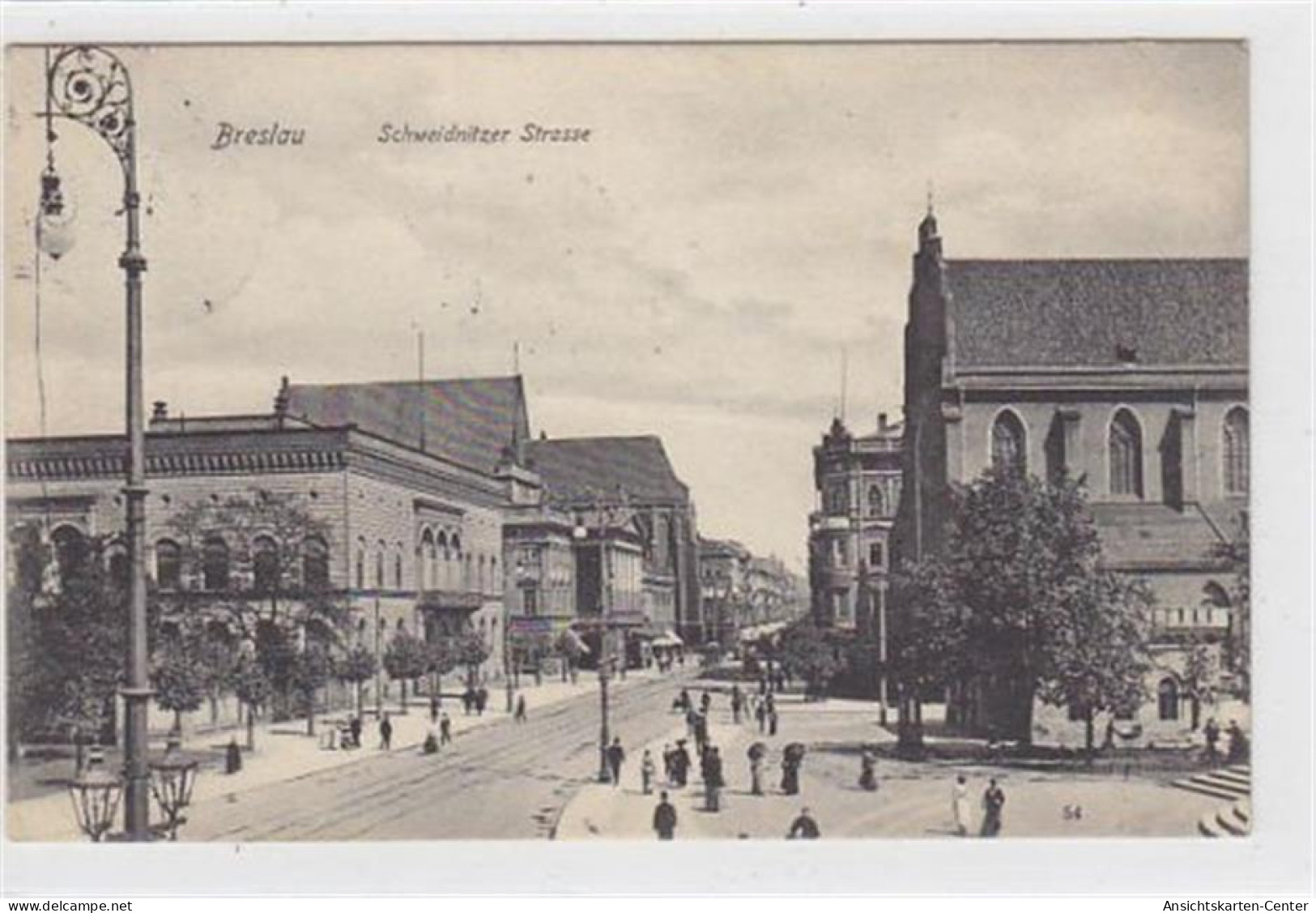 39048706 - Schweidnitzer Strasse In Breslau / Wroclaw Gelaufen 1908. Leichte Stempelspuren, Sonst Gut Erhalten - Polen