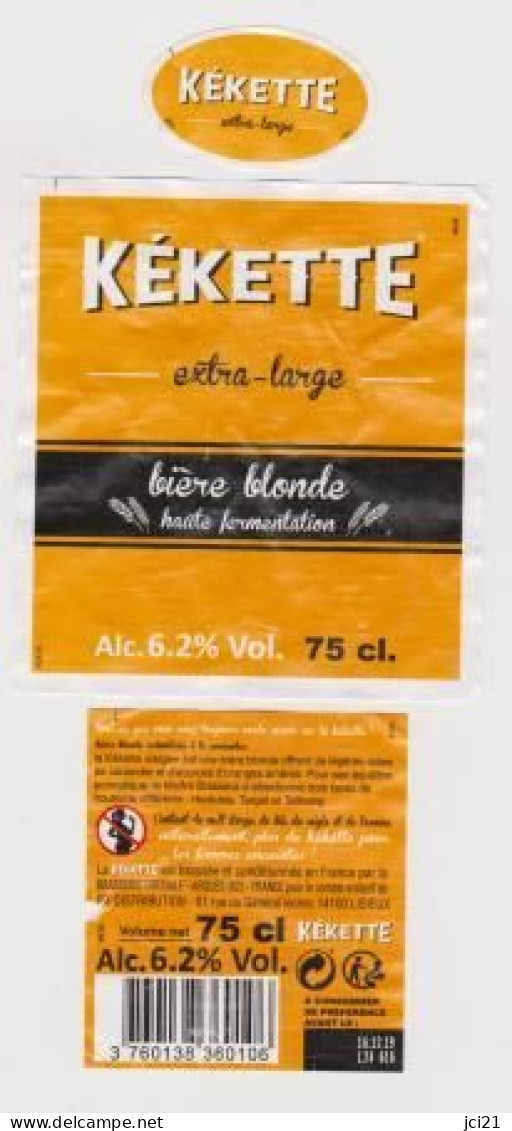 Etiquette, Collerette Et Contre étiquette De Bière  " KEKETTE Extra Large " (2840)_Eb131 - Bière