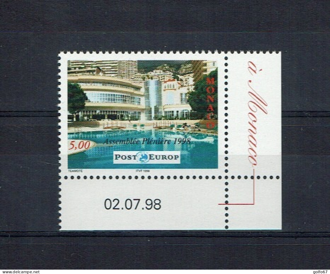 MONACO 1998 Y&T N° 2171 Coin Daté NEUF** - Unused Stamps