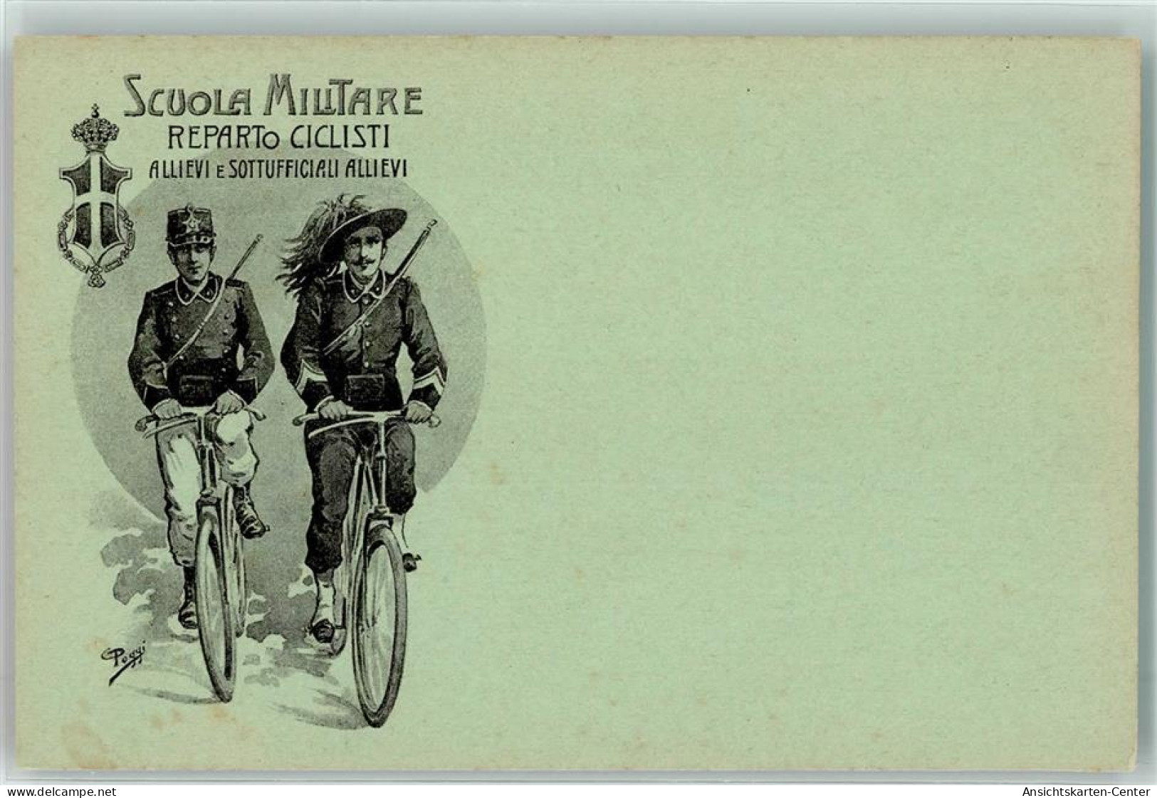 10666206 - Scuola Militare Reparto Ciclisti  Fahrrad Sign. Poggi - Autres & Non Classés