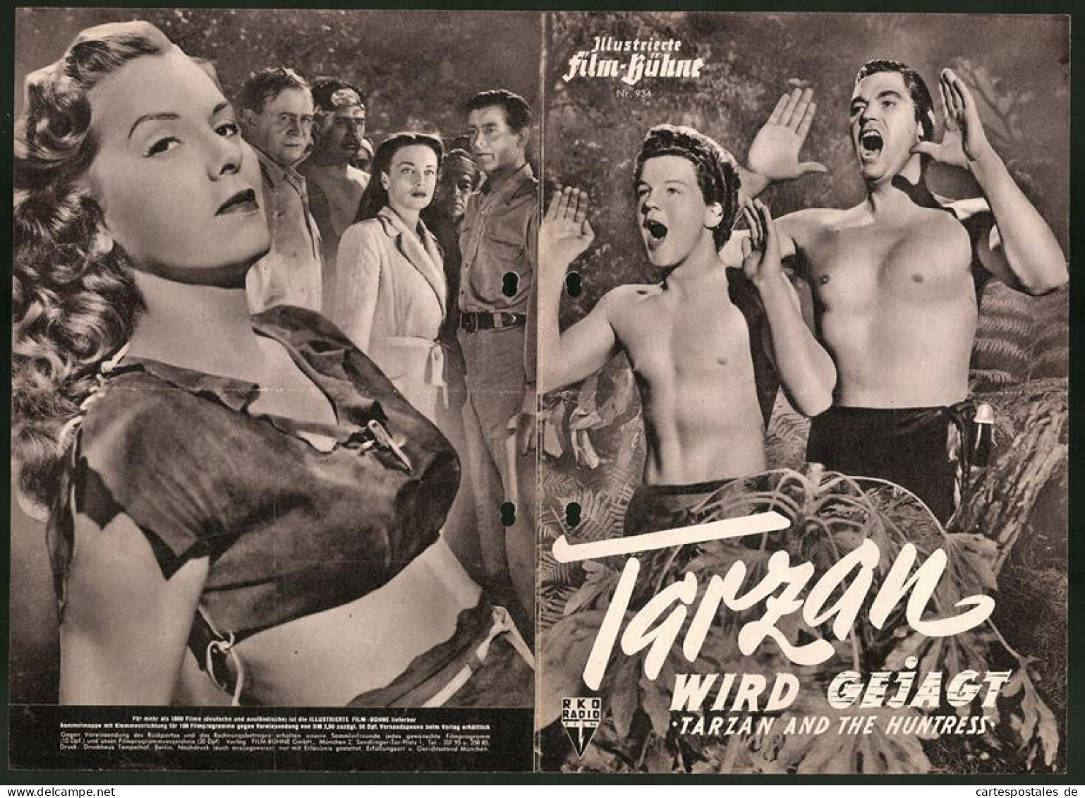 Filmprogramm IFB Nr. 934, Tarzan Wird Gejagt, Johnny Weissmüller, Brenda Joyce, Regie: Kurt Neumann  - Magazines