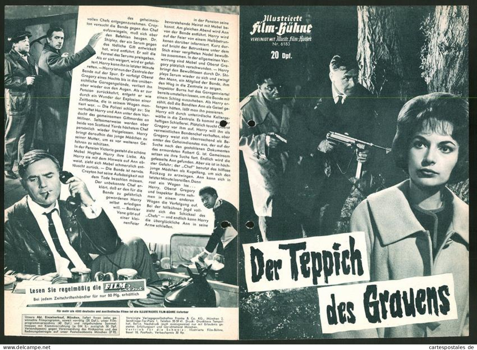 Filmprogramm IFB Nr. 6183, Der Teppich Des Grauens, Karin Dor, Werner Peters, Carl Lange, Regie Dr. Harald Reinl  - Magazines