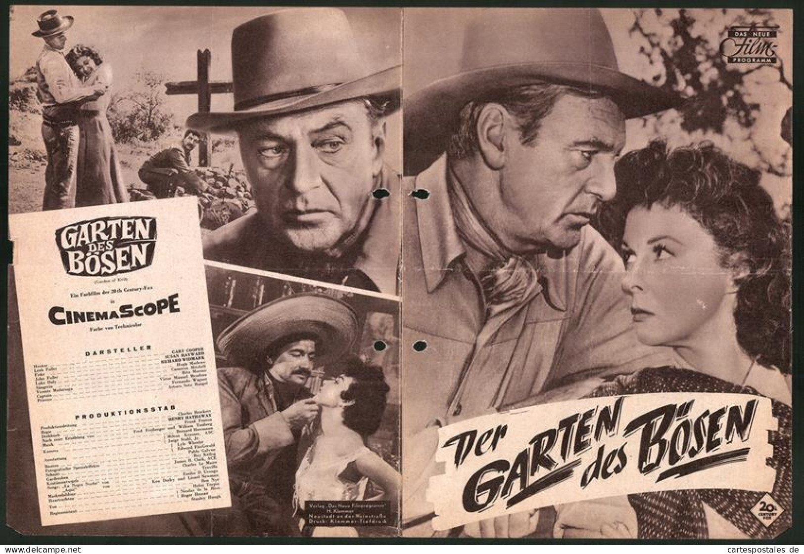 Filmprogramm DNF, Der Garten Des Bösen, Gary Cooper, Susan Hayward, Hugh Marlowe, Regie Henry Hathaway  - Zeitschriften