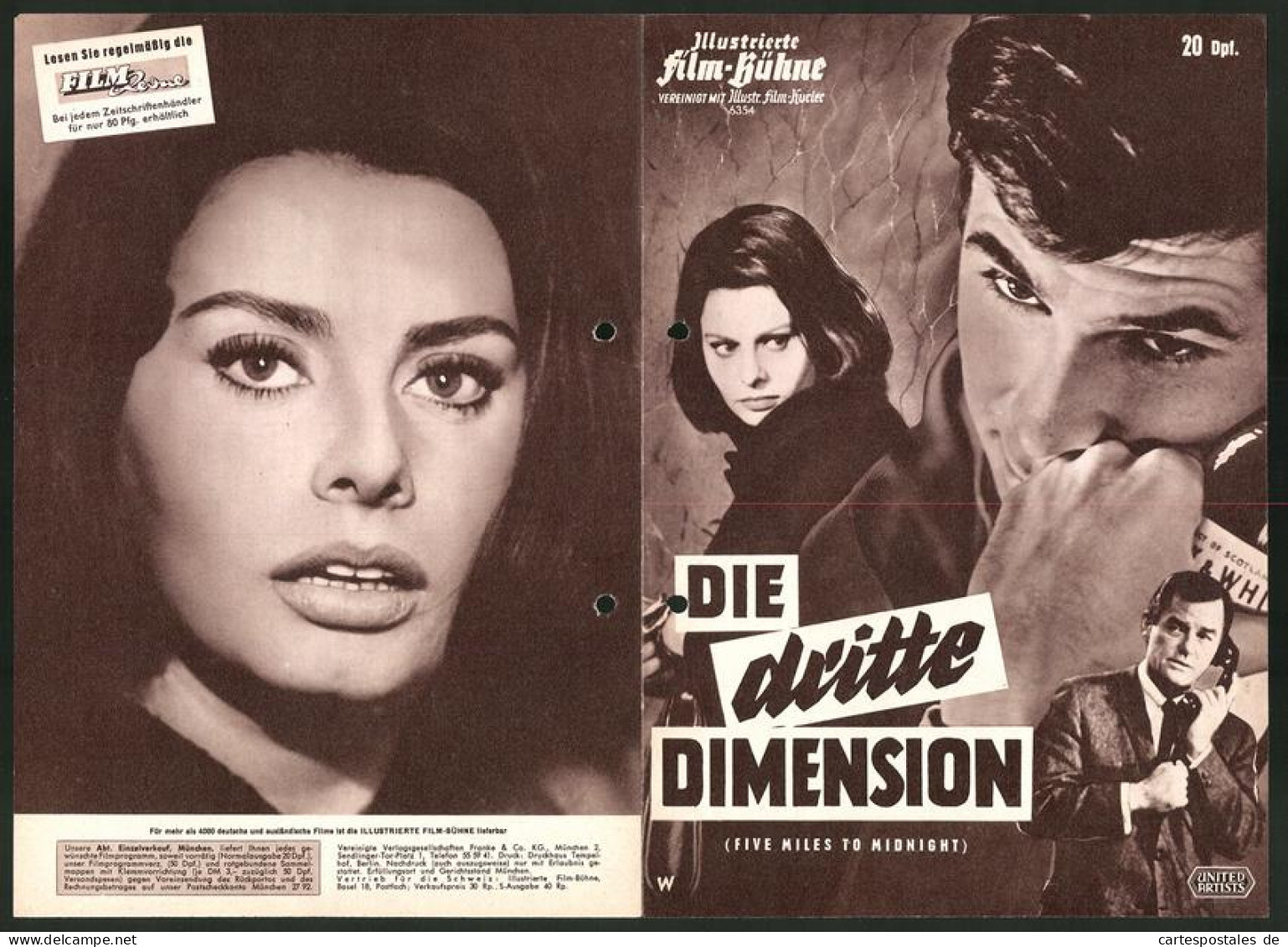 Filmprogramm IFB Nr. 6354, Die Dritte Dimension, Sophia Loren, Anthony Perkins, Gig Young, Regie Anatole Litvak  - Magazines
