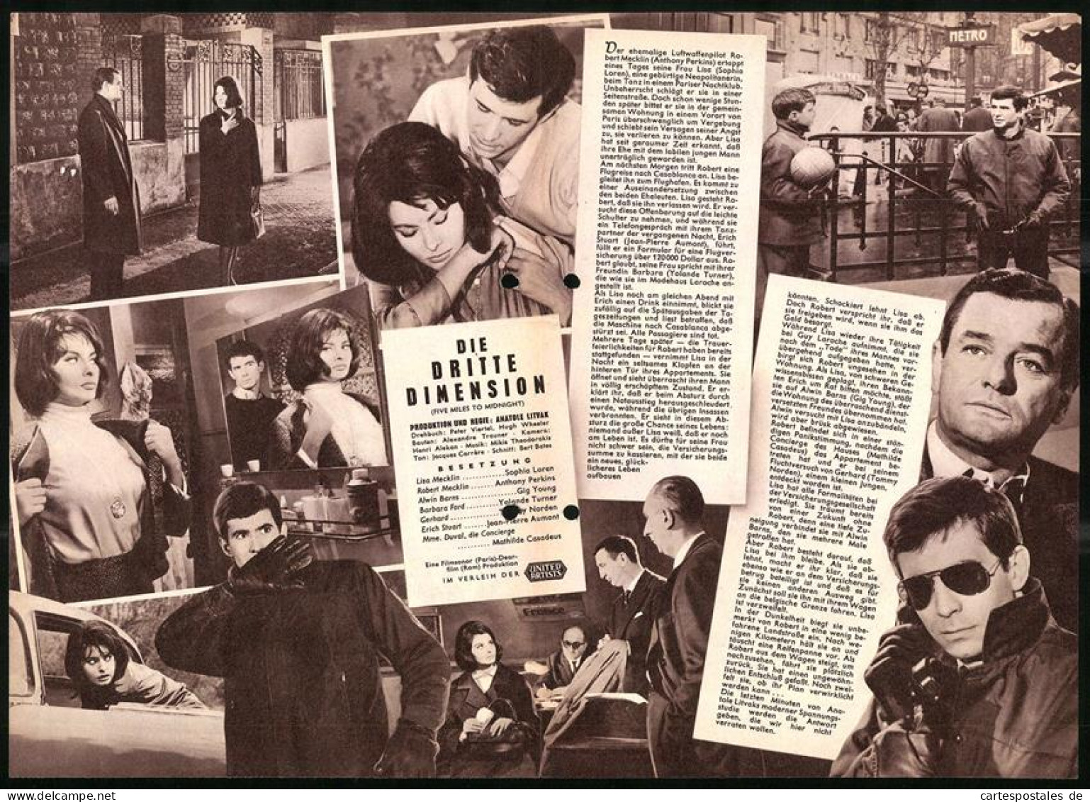 Filmprogramm IFB Nr. 6354, Die Dritte Dimension, Sophia Loren, Anthony Perkins, Gig Young, Regie Anatole Litvak  - Magazines