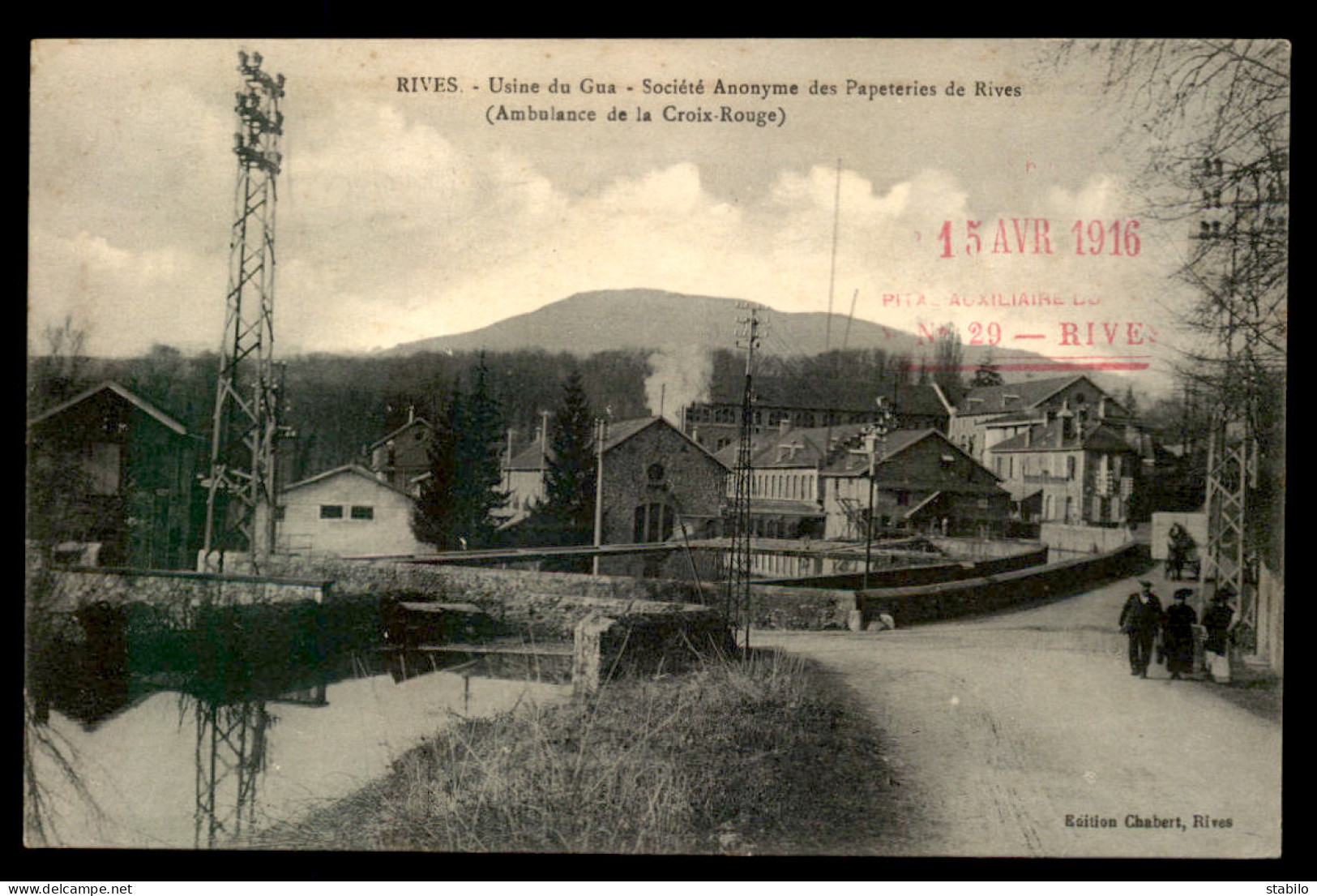 38 - RIVES - USINE DU GUA - SOCIETE DES PAPETERIES DE RIVES - AMBULANCE DE LA CROIX-ROUGE - GUERRE 14/18 - Autres & Non Classés