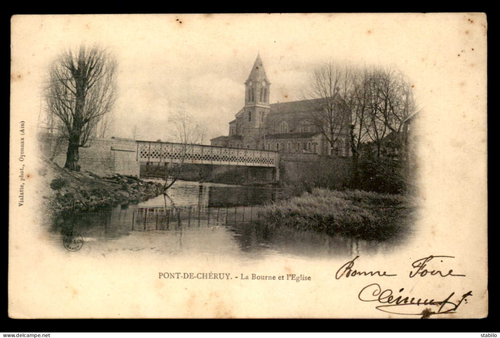 38 - PONT-DE-CHERUY - LA BOURNE ET L'EGLISE - Pont-de-Chéruy