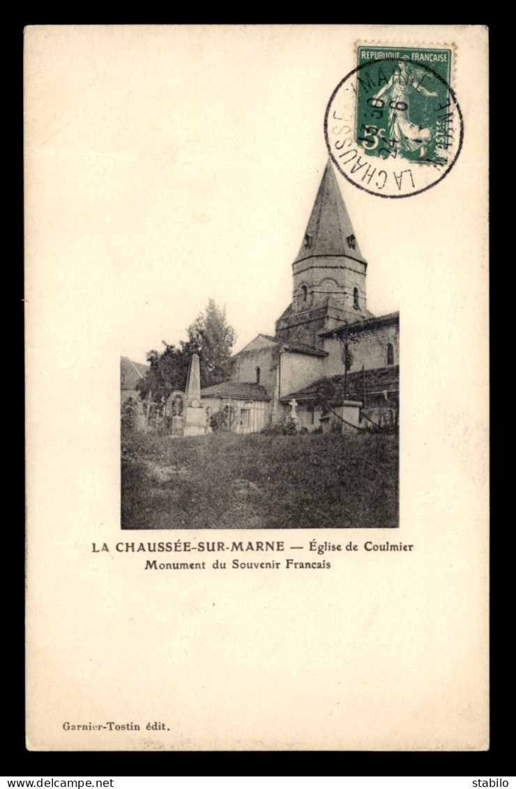 51 - LA CHAUSSEE-SUR-MARNE - EGLISE DE COULMIER - MONUMENT AUX MORTS - Other & Unclassified