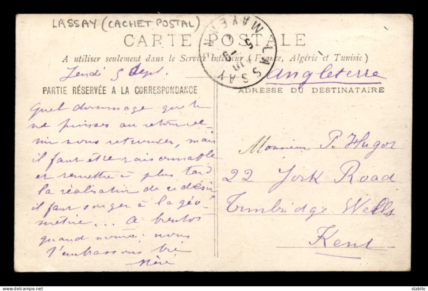 53 - LASSAY - UNE PROPRIETE - CACHET POSTAL DE LASSAY - 2 CARTES PHOTOS ORIGINALES - Lassay Les Chateaux