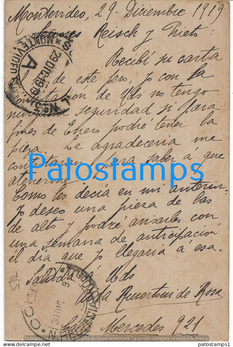 228010 URUGUAY MONTEVIDEO STATION TRAIN TREN WATERLOW CIRCULATED TO COLONIA SUIZA POSTAL STATIONERY POSTCARD - Uruguay