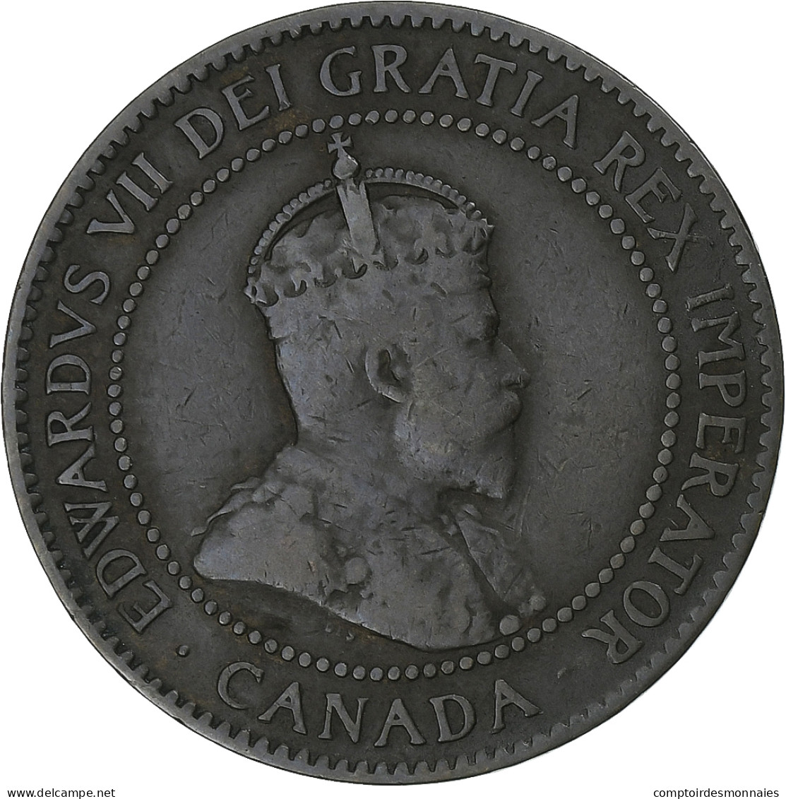 Canada, Edward VII, Cent, 1907, Londres, Bronze, TB+, KM:8 - Canada