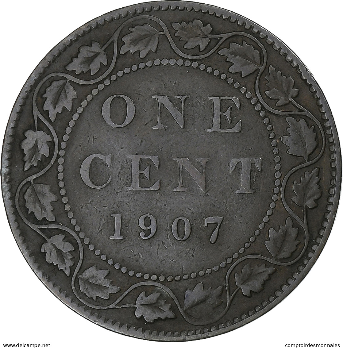 Canada, Edward VII, Cent, 1907, Londres, Bronze, TB+, KM:8 - Canada