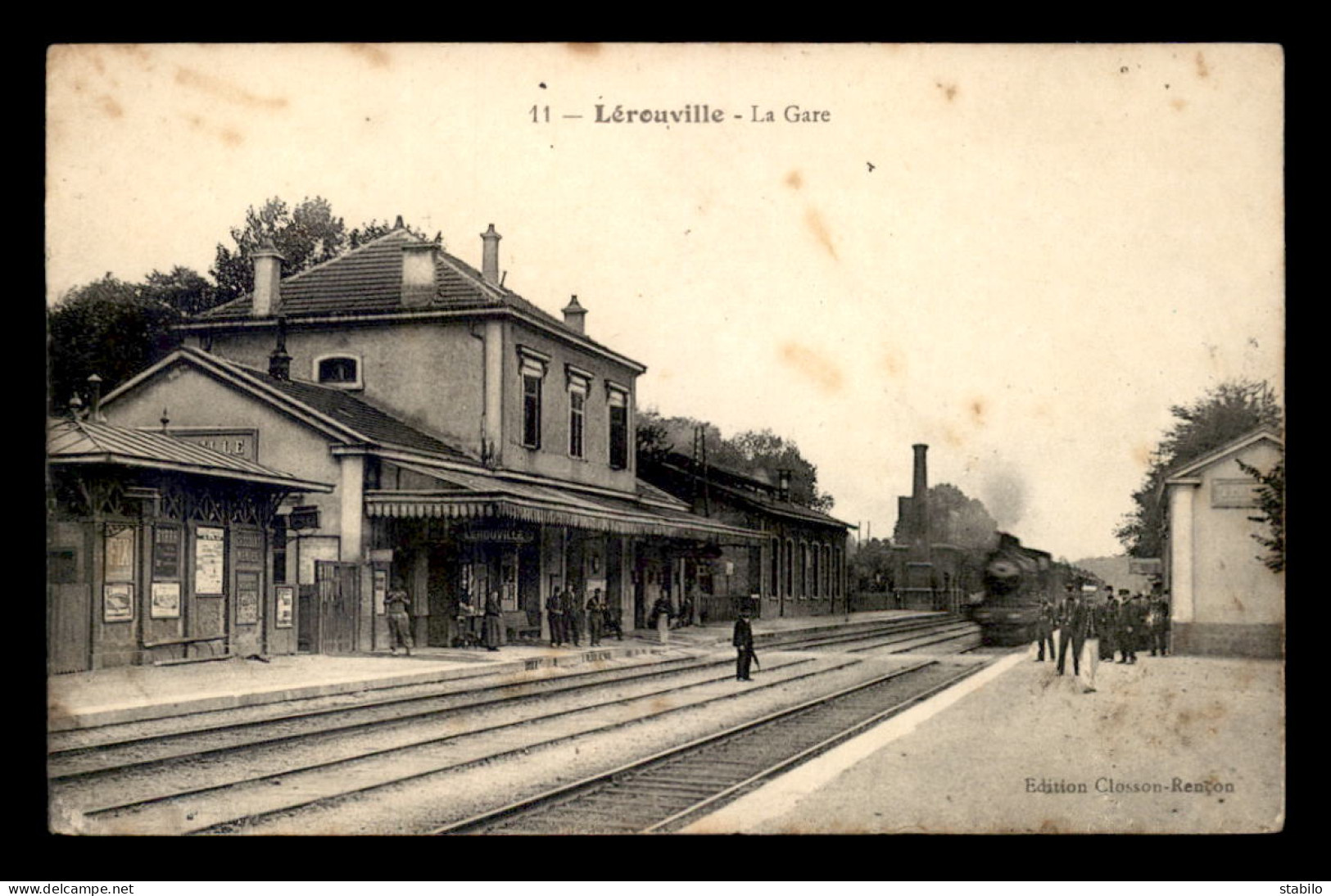 55 - LEROUVILLE - ARRIVEE D'UN TRAIN EN GARE DE CHEMIN DE FER - EDITEUR CLOSSON-RENCON - Lerouville