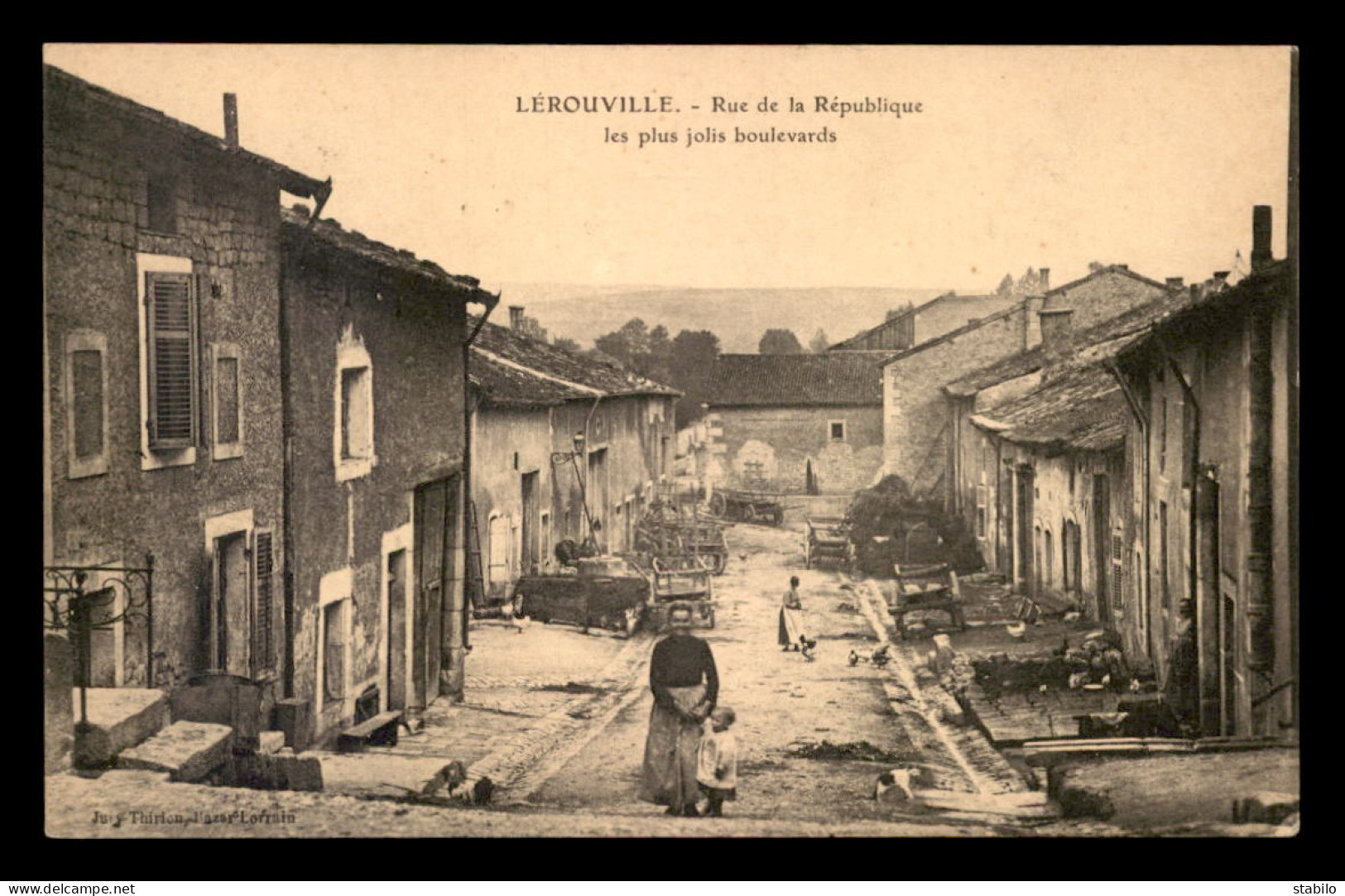 55 - LEROUVILLE - RUE DE LA REPUBLIQUE - EDITEUR JURY-THIRION - Lerouville
