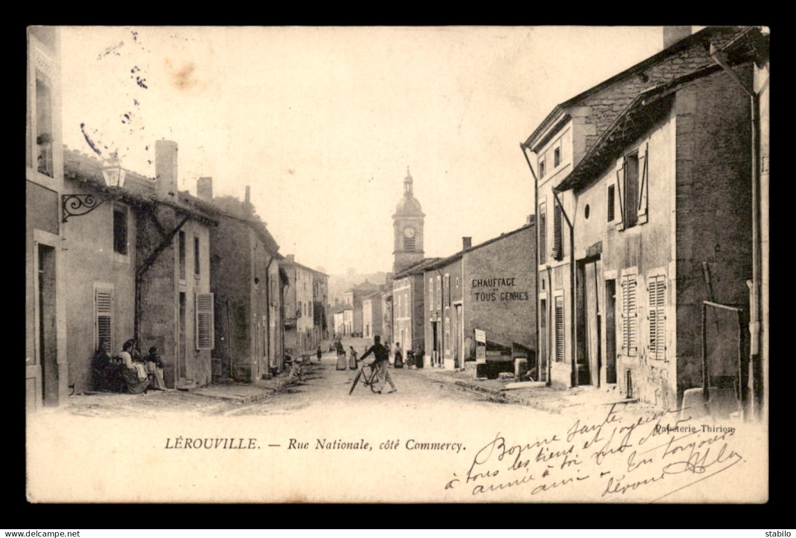 55 - LEROUVILLE - RUE NATIONALE COTE COMMERCY - EDITEUR THIRION - Lerouville