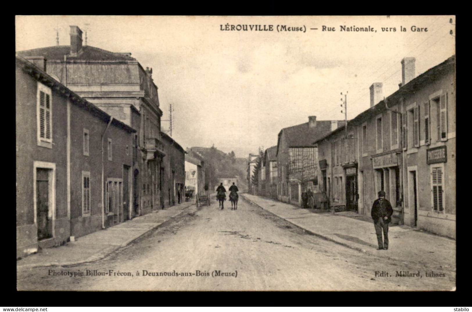 55 - LEROUVILLE - RUE NATIONALE VERS LA GARE - EDITEUR MILLARD - Lerouville