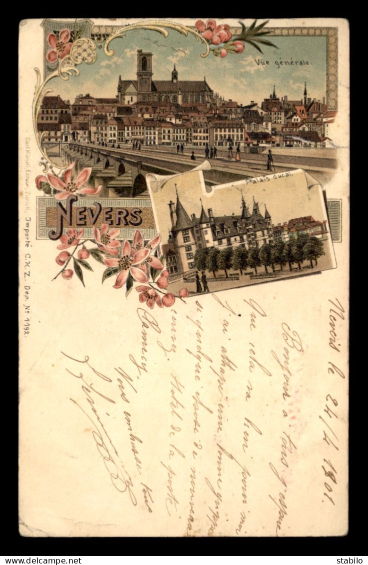 58 - NEVERS - CARTE LITHOGRAPHIQUE - VOIR ETAT - Nevers